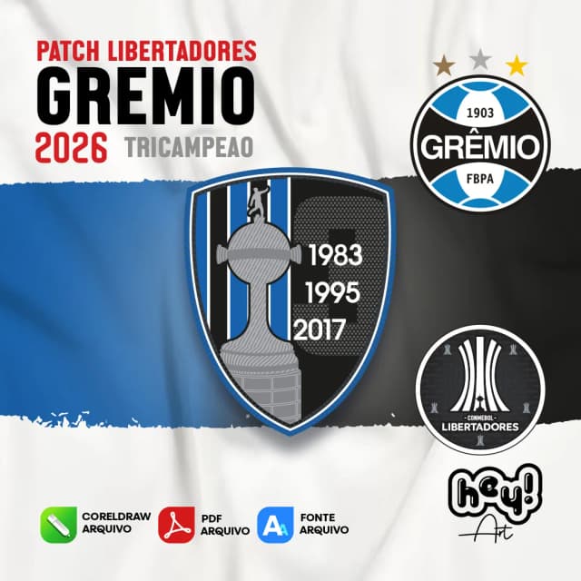 Patch Vetor Badge Grêmio Libertadores 2026
