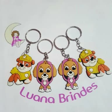 Chaveiro Cachorro Patrulha Borracha Pct 4 Unidades Variados