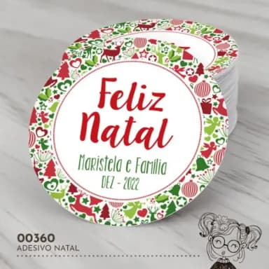 Adesivo Redondo Natal - 00360