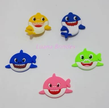 Aplique Baby Shark Emborrachado Variados Pct com 10 Unidades
