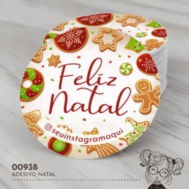 Adesivo Redondo Natal - 00938
