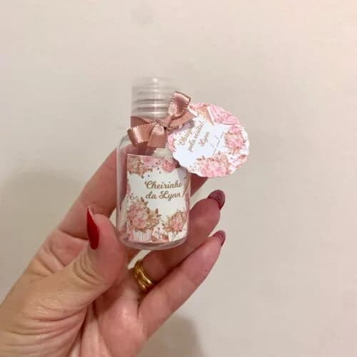 Álcool gel 70% Lembrancinha Maternidade Floral rosê