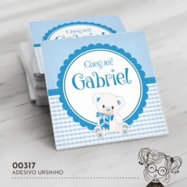 Adesivo Quadrado Ursinho - 00317