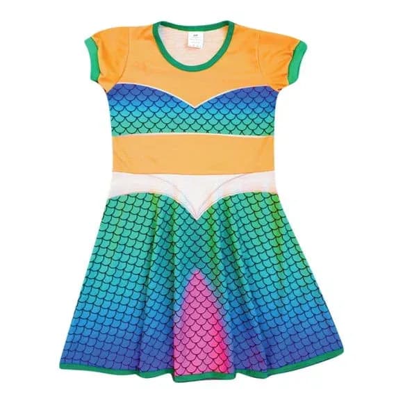 Vestido Infantil Fundo do Mar Colorido – Fantasia Oceano para Meninas | Ricardo Fantasias