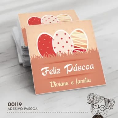 Adesivo Quadrado Páscoa - 00119