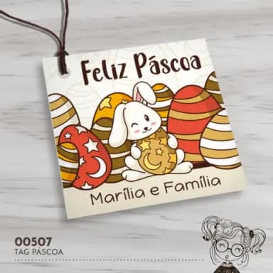 Tag Quadrada Páscoa - 00507
