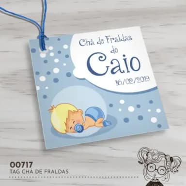 Tag Quadrada Chá de Fraldas - 00717