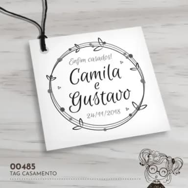Tag Quadrada Casamento - 00485