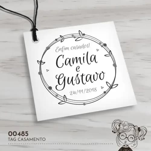 Tag Quadrada Casamento - 00485