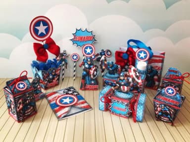 Kit 30 Lembrancinhas Capitão América