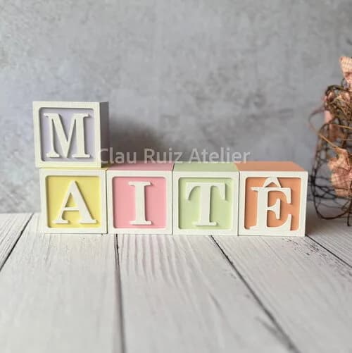 Tons Pastel Cubos 6x6cm Ts- Decoração Bebê