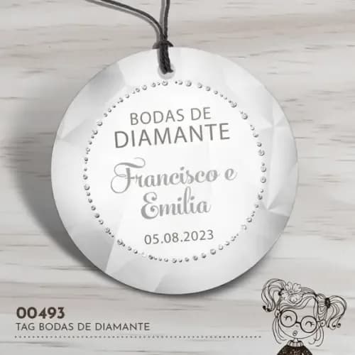 Tag Redonda Bodas de Diamante - 00493