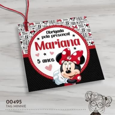Tag Quadrada Minnie - 00495