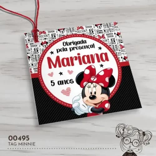 Tag Quadrada Minnie - 00495
