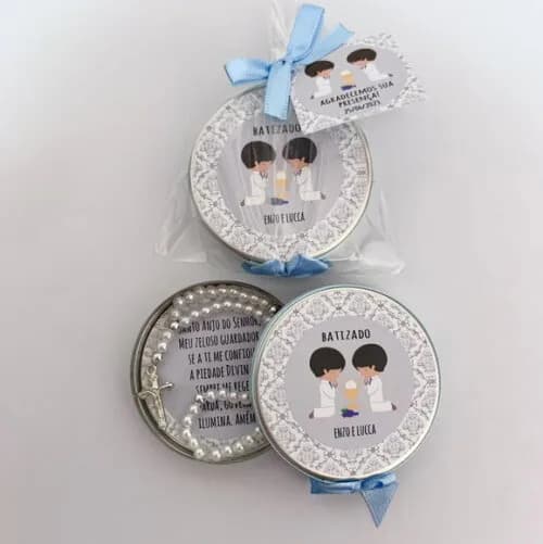 Lembrancinha com Mini Terço e Oração do Anjo da Guarda