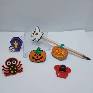 Ponteira para Lapis Halloween de Borracha Pct 05 Variados