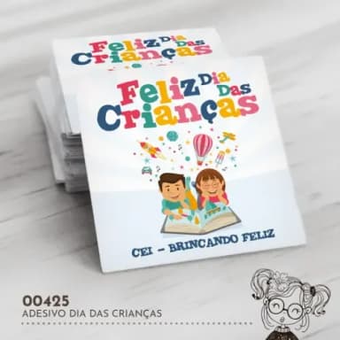 Adesivo Quadrado Dia das Crianças - 00425