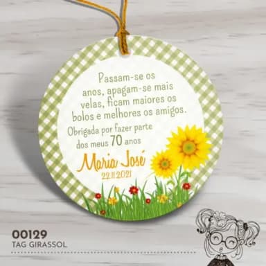 Tag Redonda Girassol - 00129