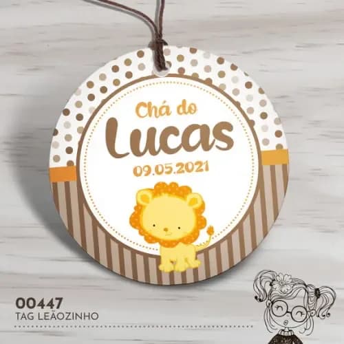 Tag Redonda Leãozinho - 00447