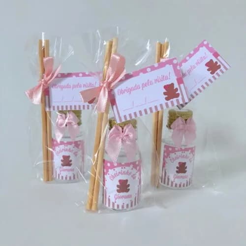 Lembrancinha Nascimento Aromatizador Ursinha Rosa