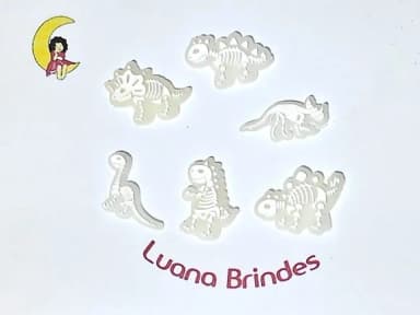 Aplique Dinossauro Flourescente Emborrachado 6 Unidades