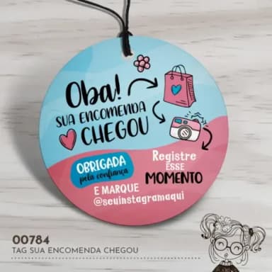 Tag Redonda Sua Encomenda Chegou - 00784