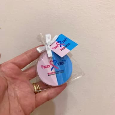 Lembrancinha Vela Aromática Outubro Rosa e Novembro Azul
