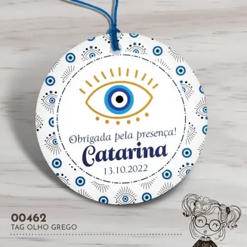Tag Redonda Olho Grego - 00462