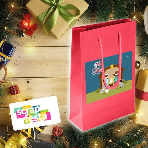 Sacolinha Papel Personalizada Festa Evento Natal