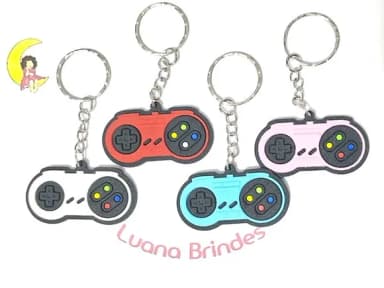 Chaveiro Controle Videogame Nintendo Emborrachado 8 Unidades
