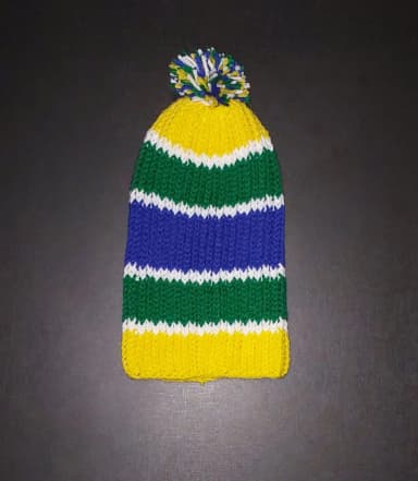 Touca Gorro verde azul e amarelo