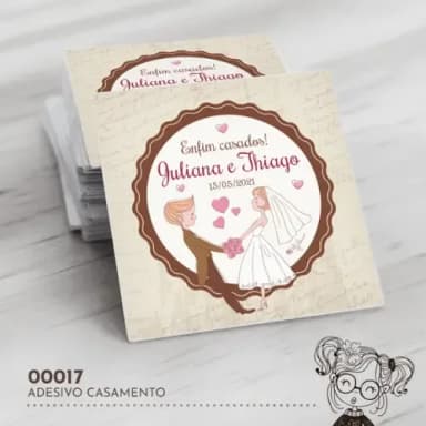 Adesivo Quadrado Casamento - 00017