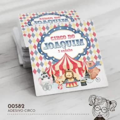 Adesivo Quadrado Circo - 00582