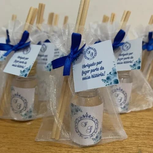 Lembrancinha casamento Aromatizador floral azul royal
