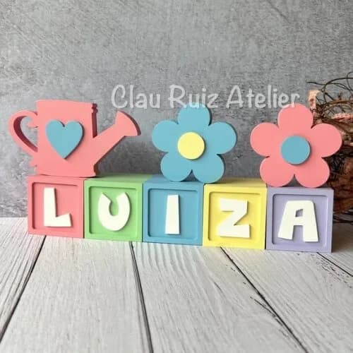 Candy Colors - Cubos 6x6cm + Regador + 2 Flores