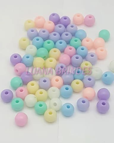 Bolinhas Coloridas de Acrílico - 8mm - pct com 100 unidades