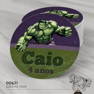 Adesivo Redondo Hulk - 00671