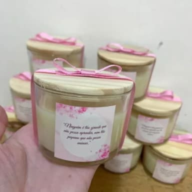 Lembrança Vela Vegetal Aromática Vidro Dia dos Professores