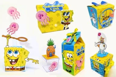 Kit 60 Lembrancinhas Bob Esponja