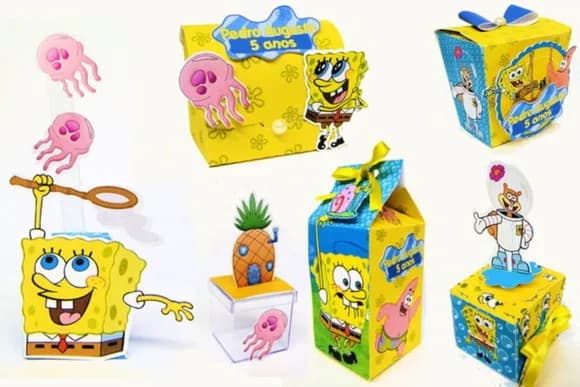 Kit 60 Lembrancinhas Bob Esponja