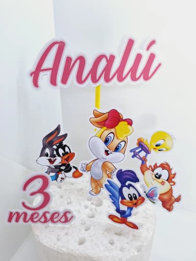 Topo de Bolo Personalizado BABY LOONEY TUNES - Decoração de Festa - Papelaria
