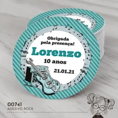 Adesivo Redondo Rock - 00741