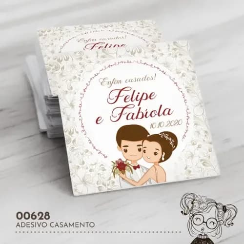Adesivo Quadrado Casamento - 00628