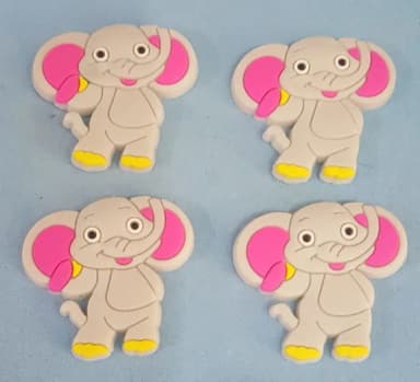 Aplique de Elefante Emborrachado - Pct com 7 Unidades