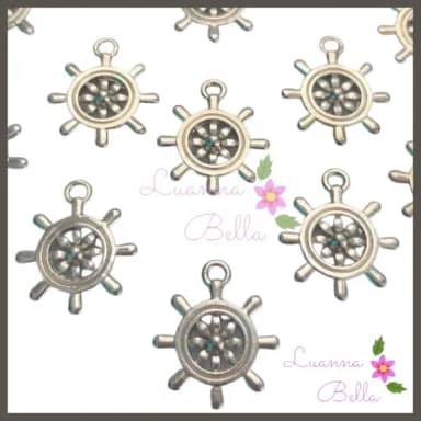 Pingente Leme Metal Prata -Pct 12 Unidades