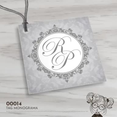 Tag Quadrada Monograma - 00014