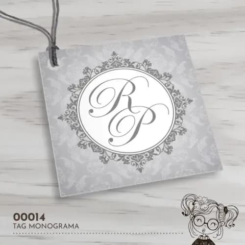 Tag Quadrada Monograma - 00014