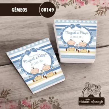 Adesivo Bisnaga Álcool Gel Gêmeos - 00149