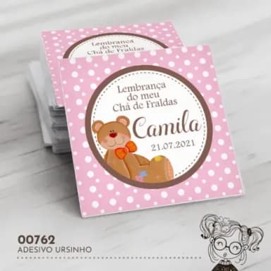 Adesivo Quadrado Ursinho - 00762