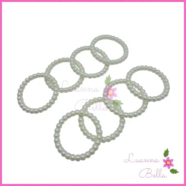 Argola ABS de pérolas branca - Pct c/ 13 unidades